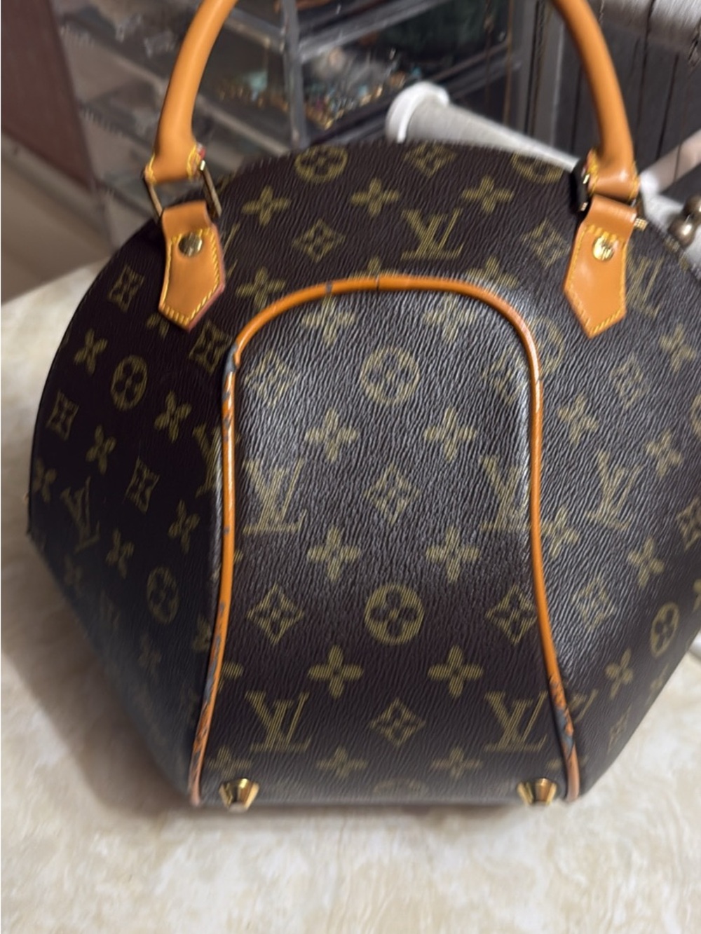 Louis Vuitton Monogram Dome Satchel with Tan Trim